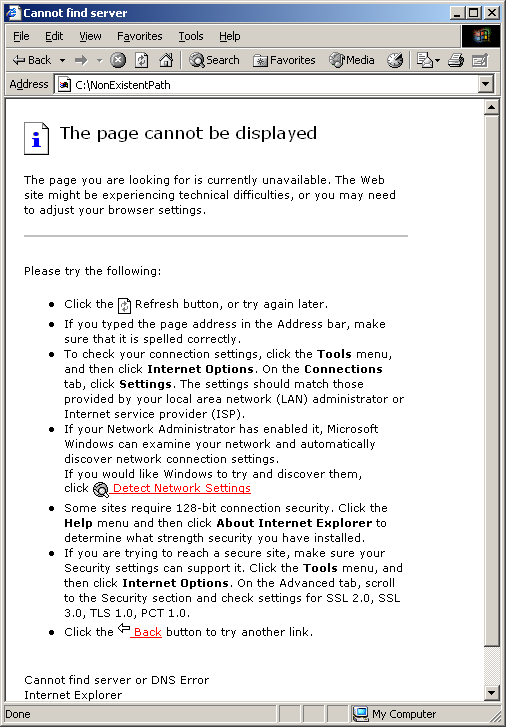 Windows path not found error