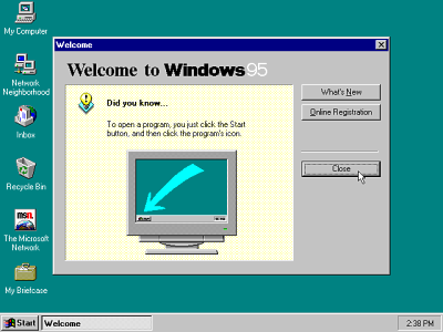 Windows 95 welcome - from www.guidebookgallery.org