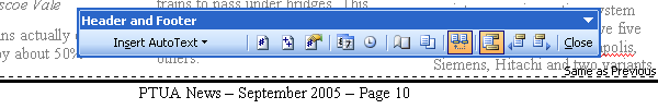 Editing the page footer in Word