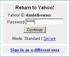 Old-style Yahoo sign-in