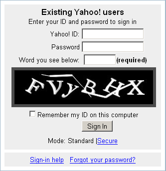New-style Yahoo sign-in