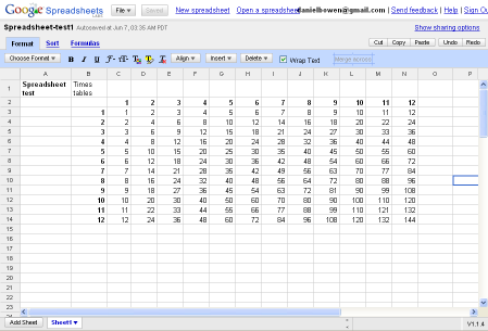 Google spreadsheet