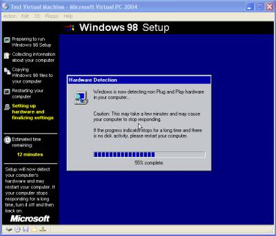 Windows 98 under Virtual PC