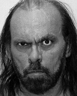 Mug shot of mean-looking man