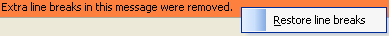 Outlook hides linebreaks