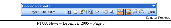 Editing the page footer in Word