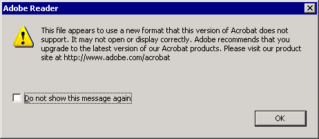 Acrobat warning