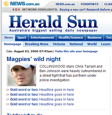 Herald-Sun glitch