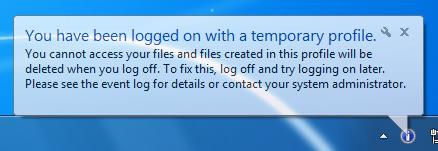 Windows 7 temporary profile